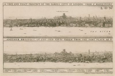 Londres, antes e depois do Grande Incêndio de Wenceslaus Hollar