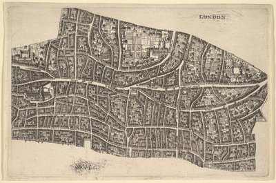 Londres antes do Grande Incêndio, 1666-77. de Wenceslaus Hollar