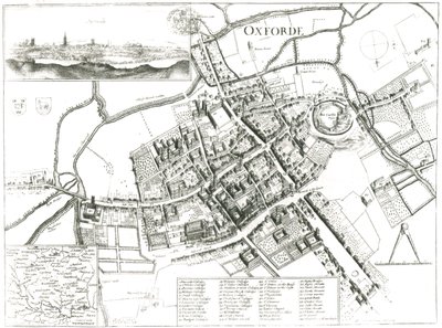 Mapa de Oxford, 1643 de Wenceslaus Hollar