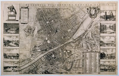 Mapa da cidade de Florença de Wenceslaus Hollar