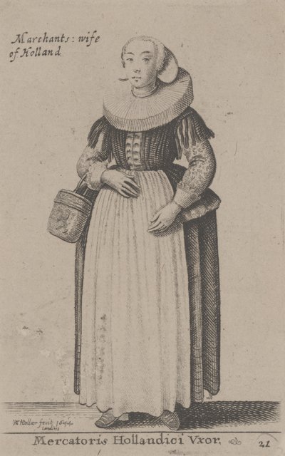 Esposa Marchant da Holanda (esposa de um comerciante holandês) de Wenceslaus Hollar
