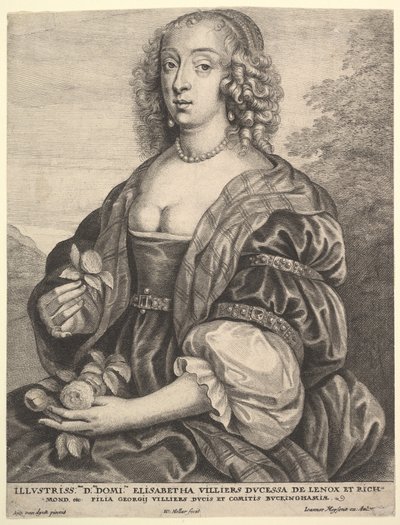 Mary Villiers, Dutchess de Lennox e Richmond, 1625-77. de Wenceslaus Hollar