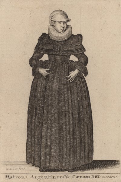 Matrona Argentinensis Caenam Dni Accedens e des Nymphs. de Wenceslaus Hollar