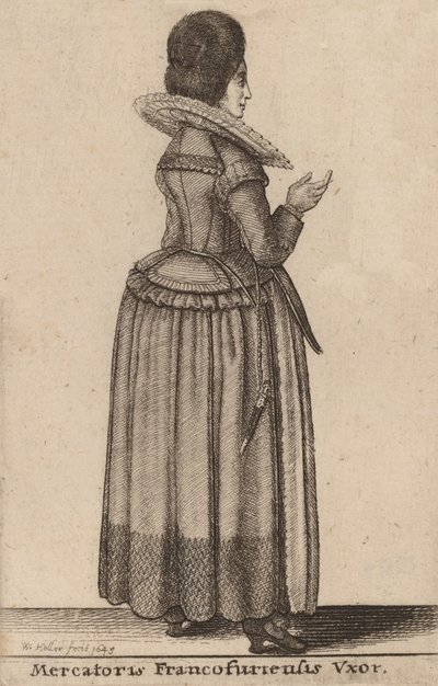 Mercatoris Francofurtensis Vxor, século XVII. de Wenceslaus Hollar