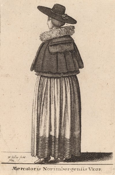 Esposa de um comerciante de Nuremberg, 1643 de Wenceslaus Hollar