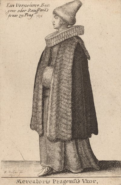 Mercatoris Pragensis Vxor, 1642. de Wenceslaus Hollar