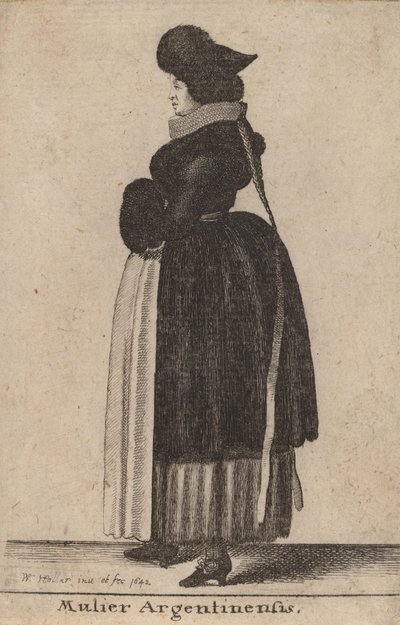 Mulier Argentinensis, 1642. de Wenceslaus Hollar