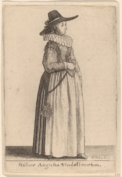 Augusta mulher de Augsburg de Wenceslaus Hollar