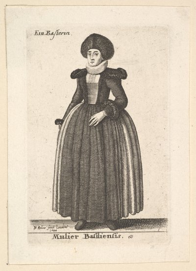 Mulher da mulher Basel, Basel, 1644. de Wenceslaus Hollar