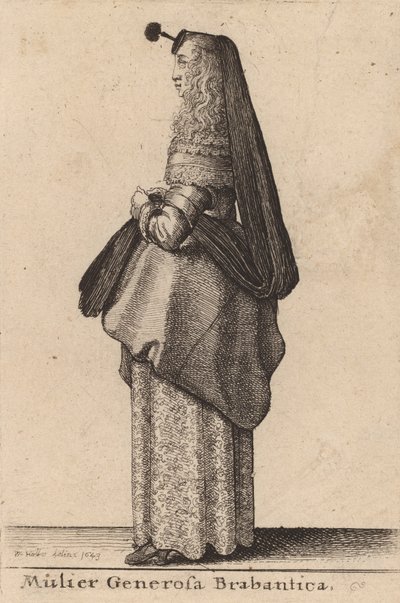 Mulier Generosa Brabantica, 1643. de Wenceslaus Hollar