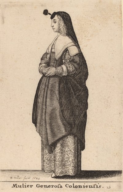 Mulier Generosa Coloniensis, 1643. de Wenceslaus Hollar