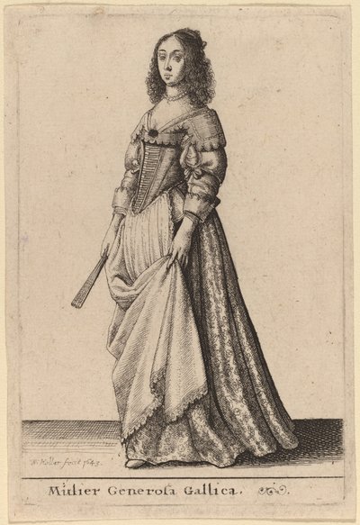 Nobre mulher francesa de Wenceslaus Hollar