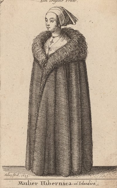 Mulher irlandesa ou irlandesa, 1649 de Wenceslaus Hollar