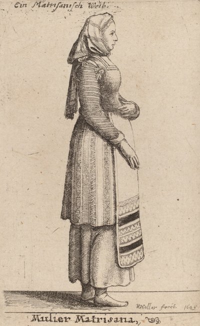 Mulher matrisana, 1649 de Wenceslaus Hollar