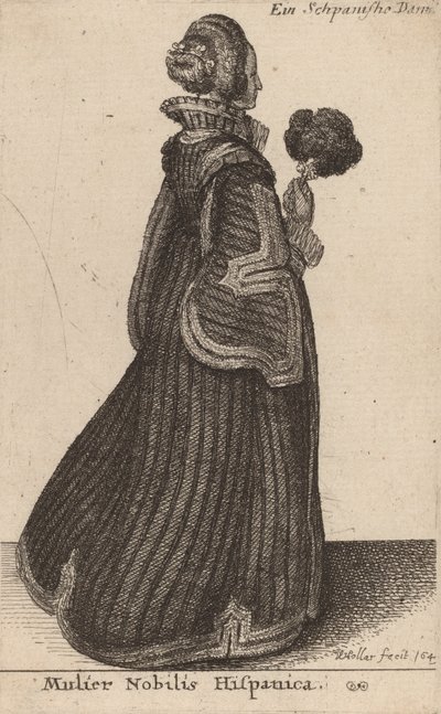 Mulier Nobilis Hispanica, provavelmente 1649. de Wenceslaus Hollar