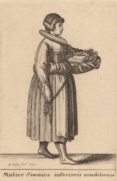 Mulier Svevica Inferioris Conditionis, 1642. de Wenceslaus Hollar
