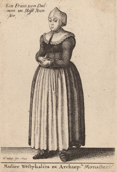 Mulier Westphalica ex Archiep Monasteri, 1643. de Wenceslaus Hollar