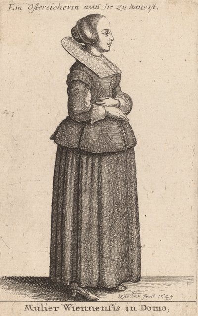 Mulier Wiennensis em Domo, 1649. de Wenceslaus Hollar