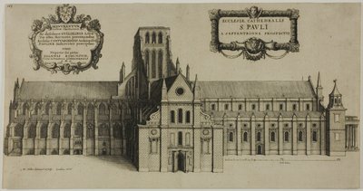 A antiga Catedral de São Paulo vista do Norte de Wenceslaus Hollar