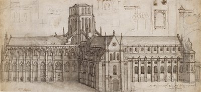 Antiga Catedral de São Paulo do nordeste, meados do século XVII de Wenceslaus Hollar