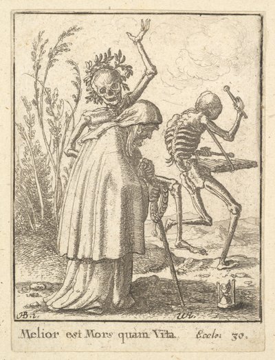 Velha, da Dança da Morte, 1651. de Wenceslaus Hollar