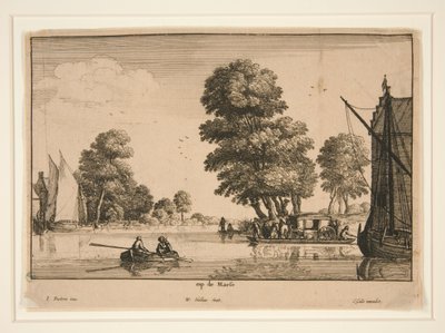 No Mosa [Vista do rio] de Wenceslaus Hollar