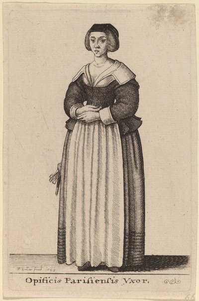 A esposa do trabalhador parisiense de Wenceslaus Hollar