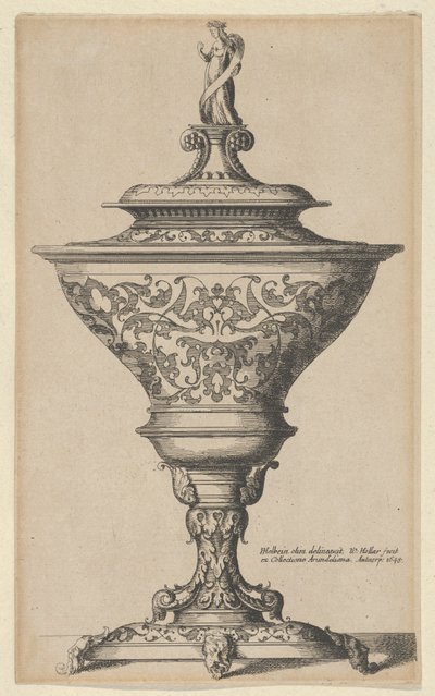 Taça ornamentada em pés de máscaras, 1645., 1645. de Wenceslaus Hollar