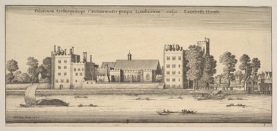 Palácio em Londres para Canterbury propae geralmente Lambeth House Lambeth House P ..., 1647. de Wenceslaus Hollar