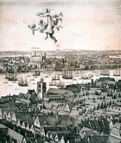 Vista panorâmica de Londres, c1670 de Wenceslaus Hollar