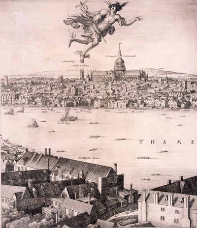 Vista panorâmica de Londres, c1670 de Wenceslaus Hollar