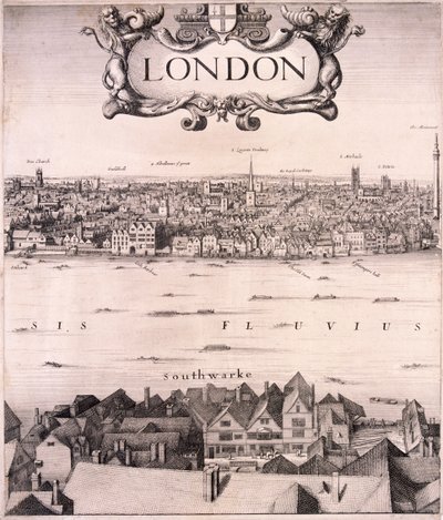 Vista panorâmica de Londres, c1670 de Wenceslaus Hollar