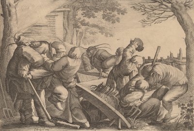 Luta de camponeses, 1646. de Wenceslaus Hollar