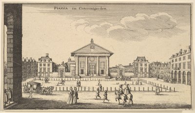 Piazza em Covent Garden, ca. 1647. de Wenceslaus Hollar