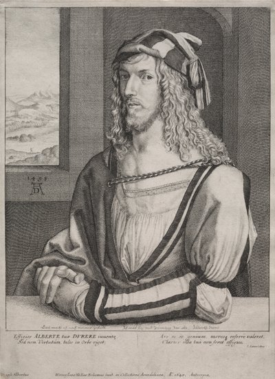 Retrato de Albrecht Dürer, aos 26 anos de idade de Wenceslaus Hollar