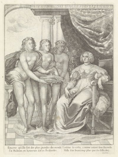 Retrato de Amalia van Solms História da entrada da Rainha Mãe do Rei Cristianíssimo nas Províncias Unidas dos Países Baixos. (título da série) de Wenceslaus Hollar