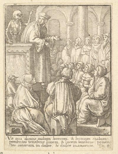 Pregador, da Dança da Morte, 1651. de Wenceslaus Hollar
