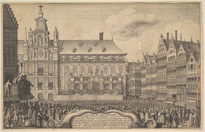 Proclamação do tratado de Munster, 1648. de Wenceslaus Hollar