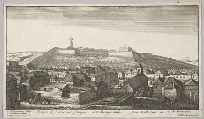 Perspectiva da parte interna de Tânger, com o Castelo superior, do sudeste, 1669-73. de Wenceslaus Hollar