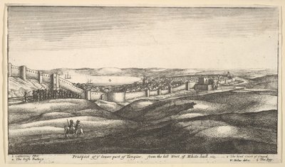 Perspectiva da parte mais baixa de Tânger, a partir da colina a oeste de White-hall, 1669-73. de Wenceslaus Hollar