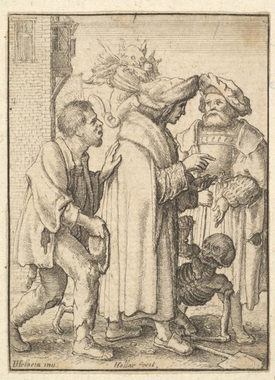 Homem Rico, da Dança da Morte, 1651. de Wenceslaus Hollar