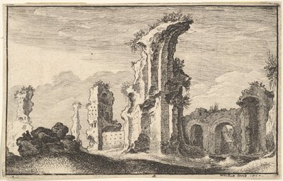 Ruínas de St Croix de Jerusalem, século XVII. de Wenceslaus Hollar