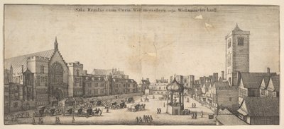 Salah, o Mosteiro Ocidental da Corte Real, geralmente Bryan haal Westminster Hall, 1647. de Wenceslaus Hollar