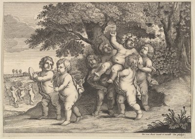 Seven Boys, 1625-77. de Wenceslaus Hollar