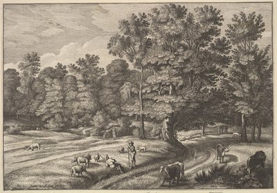 Shepherds in a Forest, 1648-50. de Wenceslaus Hollar