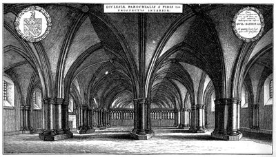 Igreja de St Faiths na cripta da antiga Catedral de St Pauls, Londres, 1657 1892. de Wenceslaus Hollar