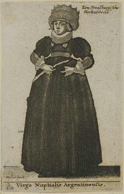 Mulher de Estrasburgo em vestido de noiva de Wenceslaus Hollar