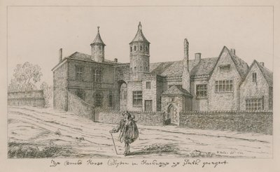 The Brooke House, Clopton em Hackney, o aspecto sul de Wenceslaus Hollar