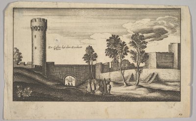A Torre Kunibert, perto da cópia de Colônia, 1625-77. de Wenceslaus Hollar