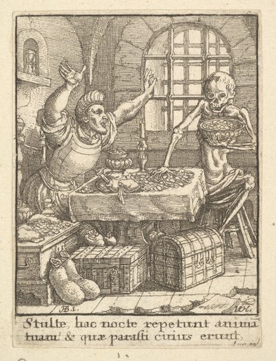 O Miser, da Dança da Morte, 1651. de Wenceslaus Hollar